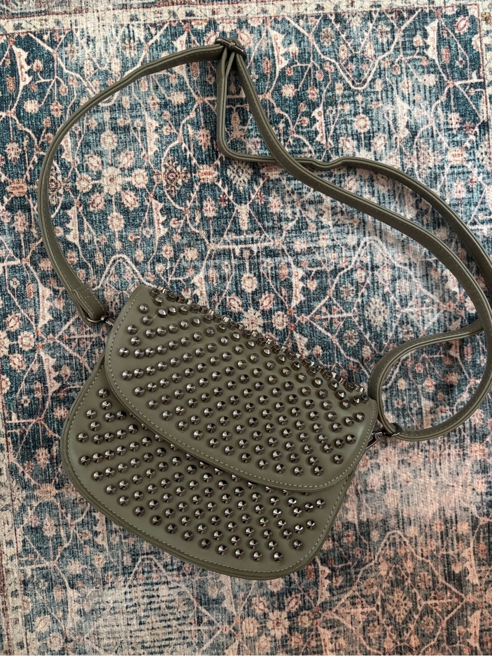 Olive Studded Crossbody Bag for Women